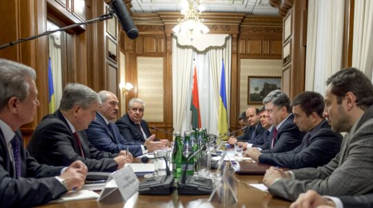 Minister Yurii Stets during the meeting of the President of Ukraine Petro Poroshenko with the President of Republic of Belarus Oleksandr Lukashenko in Kyiv