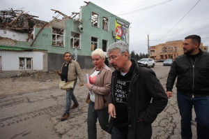 Oleksandr Tkachenko visited Balaklia in Kharkiv region, liberated from russian occupiers