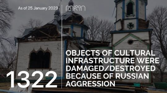 1,322 objects of cultural infrastructure have already been damaged because of russian aggression in Ukraine