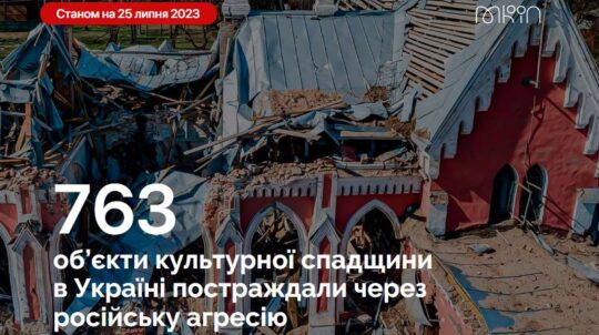 Через російську агресію в Україні постраждали 763 об’єкти культурної спадщини